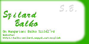 szilard balko business card